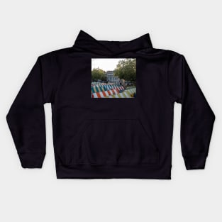 A view across the outdoor market in the city of Norwich Kids Hoodie